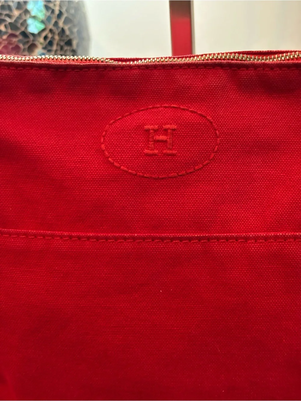 Authentic Hermès Bolide Pouch Iconic Red Canvas – Crossbody Convertible Option